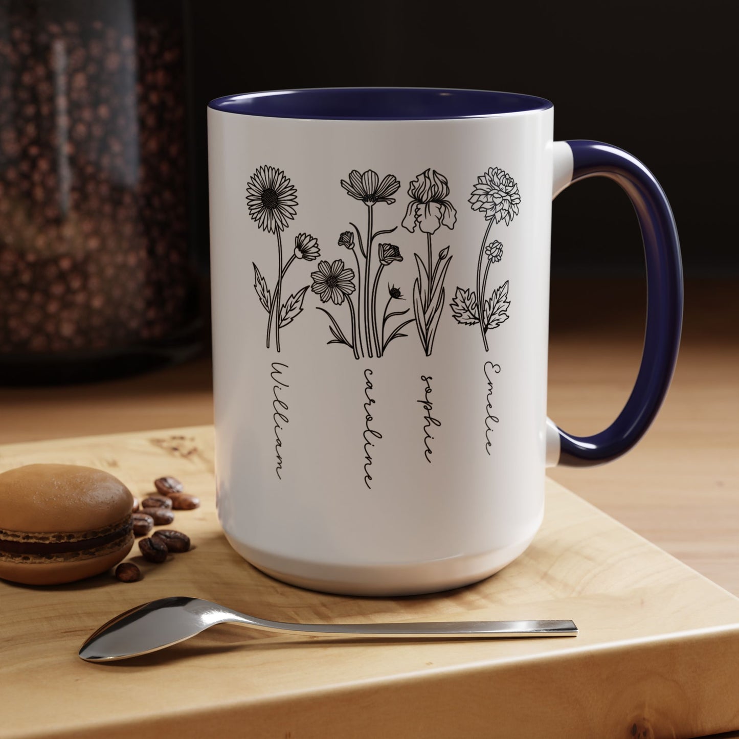 "Custom Birth Month Birth Flower Mug (11oz & 15oz) - Perfect Mother's Day Gift for Plant Moms and Plant Lovers"