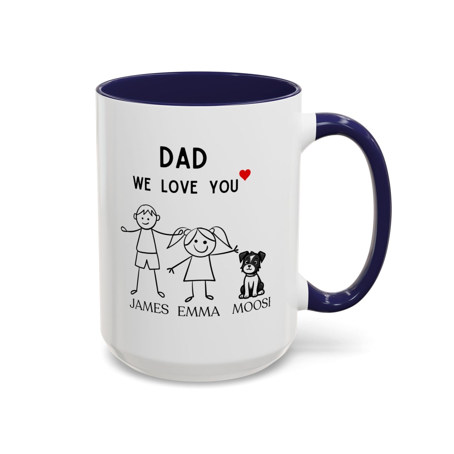 "Personalized Dad Mug - 11oz & 15oz Funny Coffee Cup Gift for Dad's Birthday, Father's Day, Christmas - Ideal Present from Daughter, Son, or Wife"