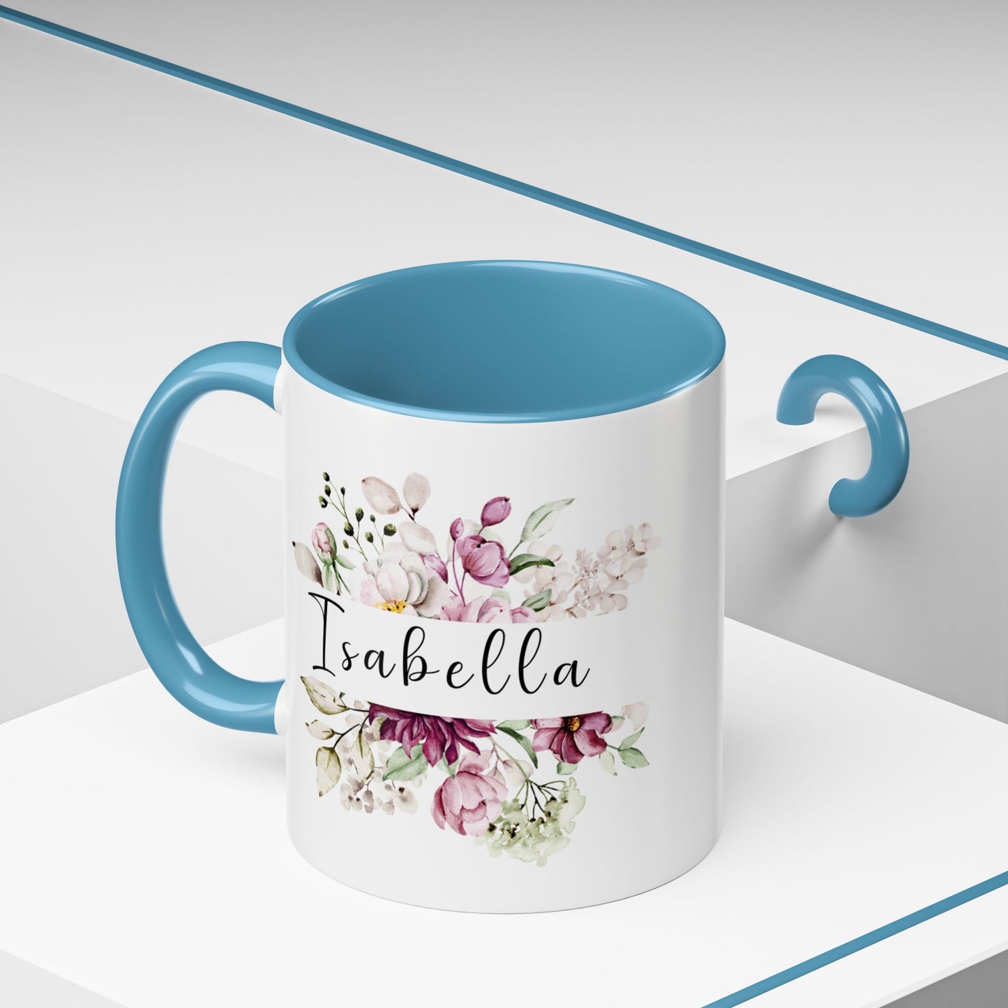 Accent Coffee Mug Flowers Isabella (11oz &15oz)