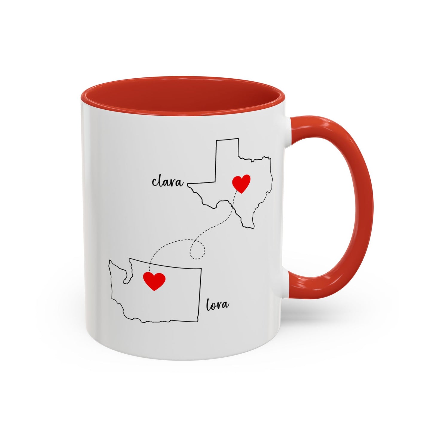 Personalized Long Distance Friendship Gift Mug - Never Too Far to Have Coffee Together - Available in 11oz and 15oz Sizes