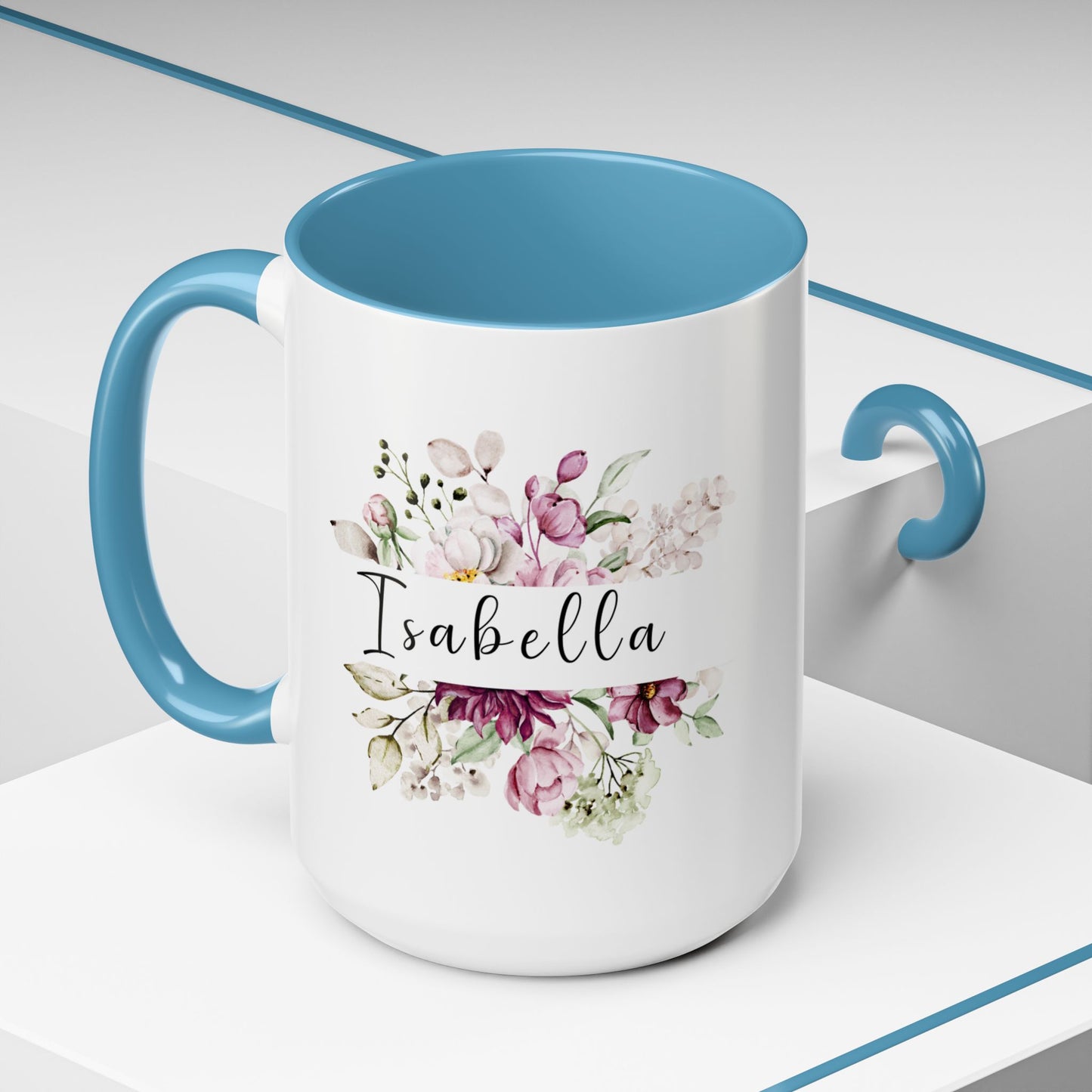 Accent Coffee Mug Flowers Isabella (11oz &15oz)