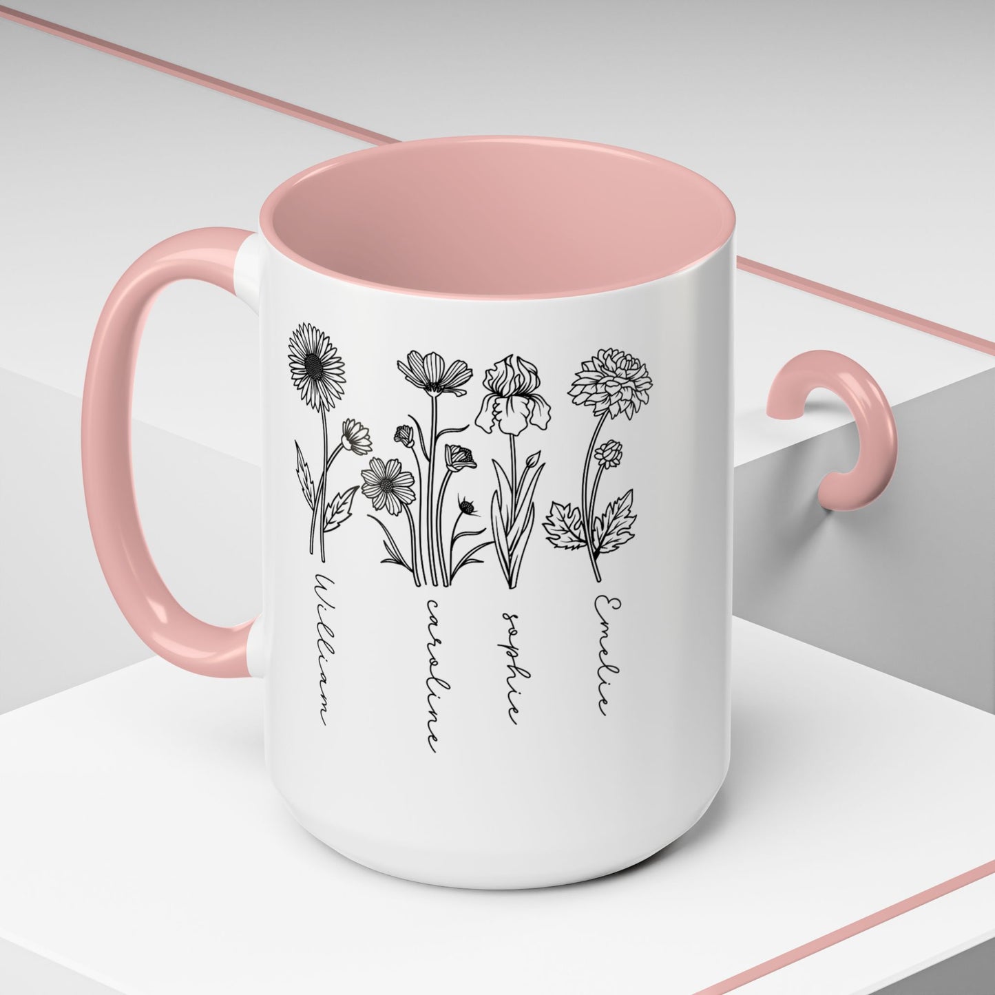 "Custom Birth Month Birth Flower Mug (11oz & 15oz) - Perfect Mother's Day Gift for Plant Moms and Plant Lovers"