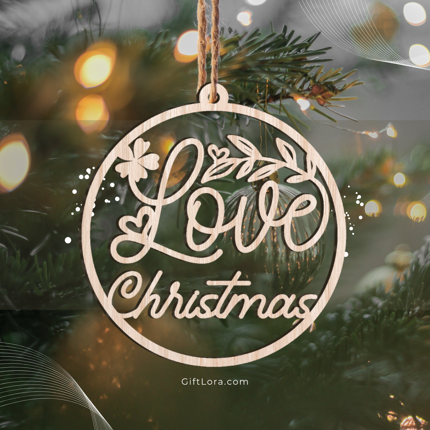 🎁 Gift Lora – Become even more beautiful with our custom wood ornaments  Love Christmas 🌟