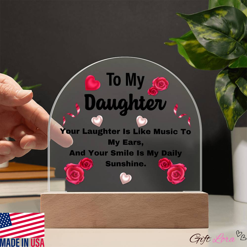 "Personalized Acrylic Keepsake Plaque for Daughter | Perfect Birthday, Graduation, and Christmas Gift with LED Night Light"