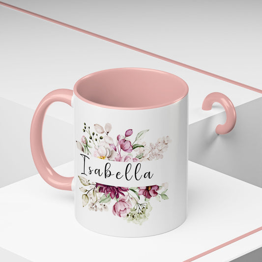 Accent Coffee Mug Flowers Isabella (11oz &15oz)