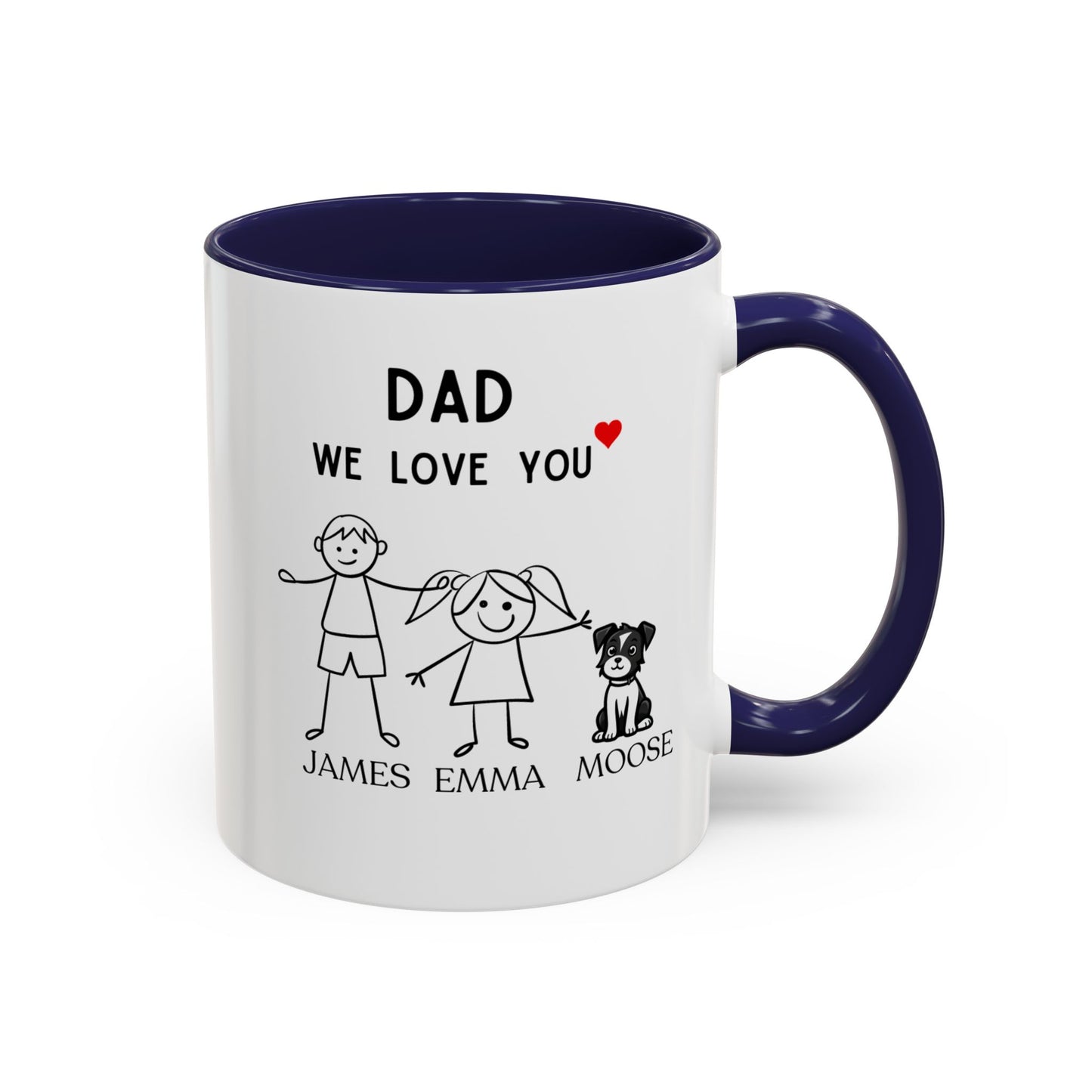 "Personalized Dad Mug - 11oz & 15oz Funny Coffee Cup Gift for Dad's Birthday, Father's Day, Christmas - Ideal Present from Daughter, Son, or Wife"