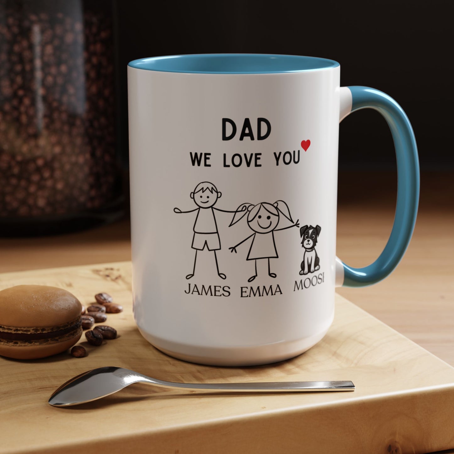 "Personalized Dad Mug - 11oz & 15oz Funny Coffee Cup Gift for Dad's Birthday, Father's Day, Christmas - Ideal Present from Daughter, Son, or Wife"