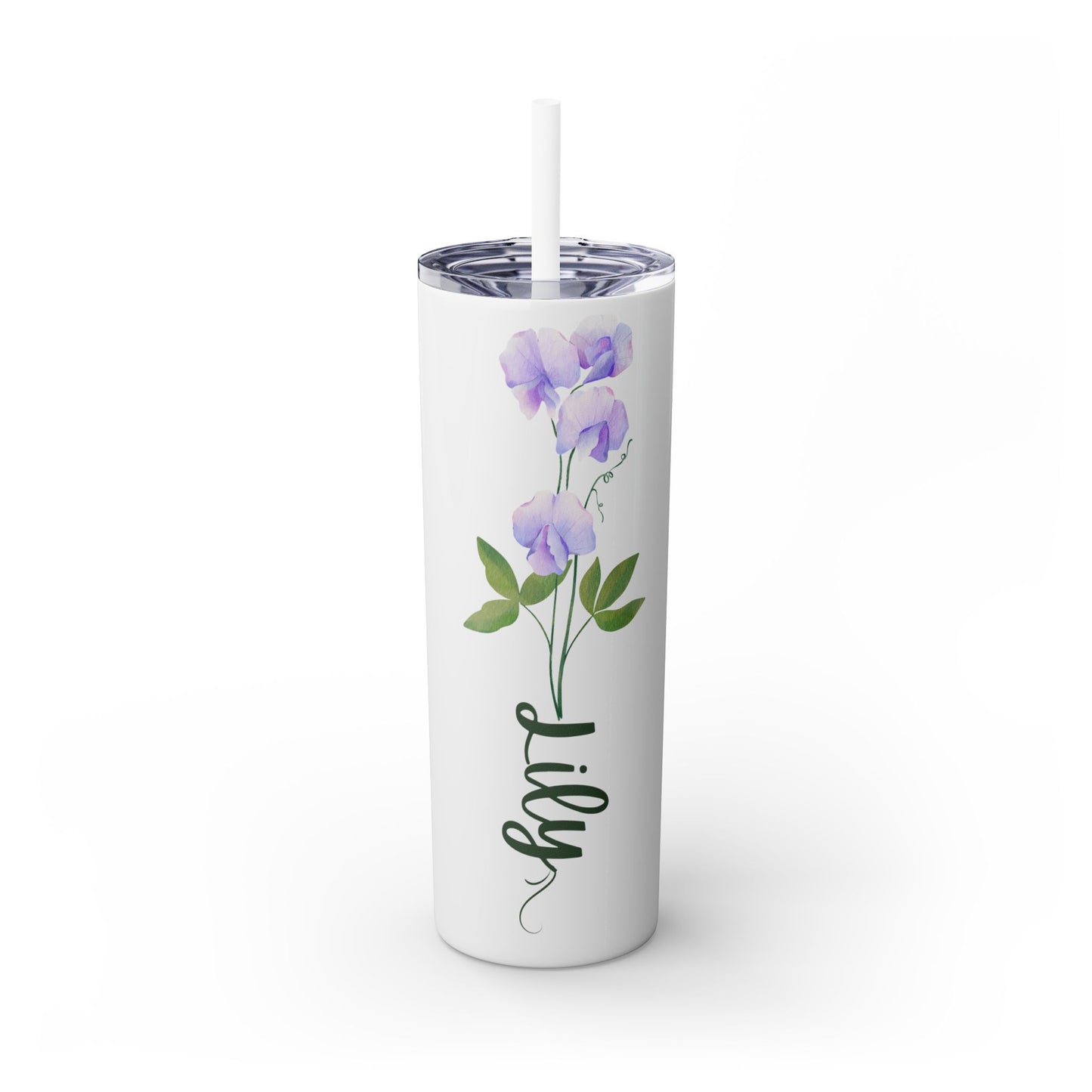 Personalized 20oz Tumbler with Name and Custom Birth Flower - Perfect Coffee Mug Gift for Her, Bridesmaids, Mother's Day, and Birthdays