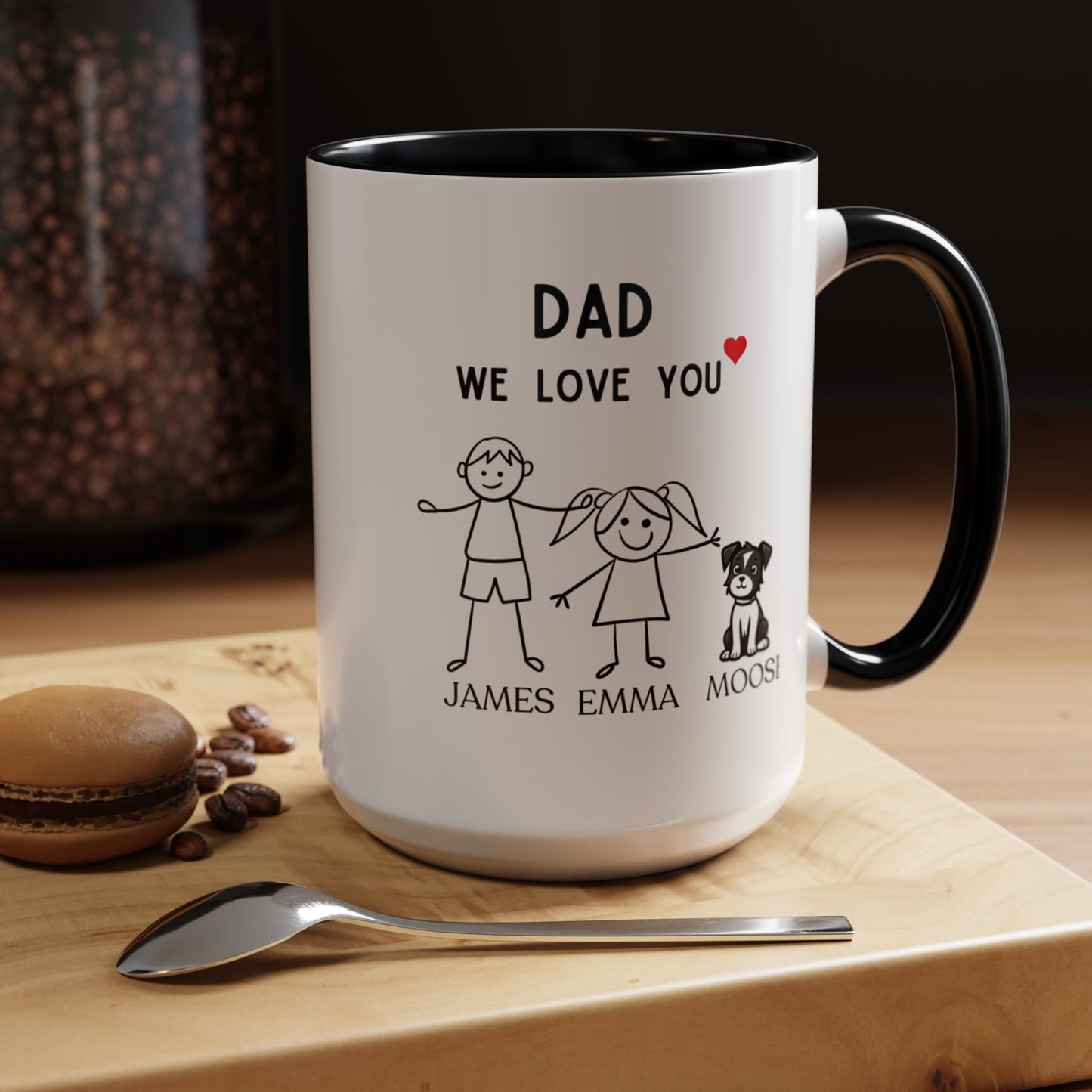 "Personalized Dad Mug - 11oz & 15oz Funny Coffee Cup Gift for Dad's Birthday, Father's Day, Christmas - Ideal Present from Daughter, Son, or Wife"