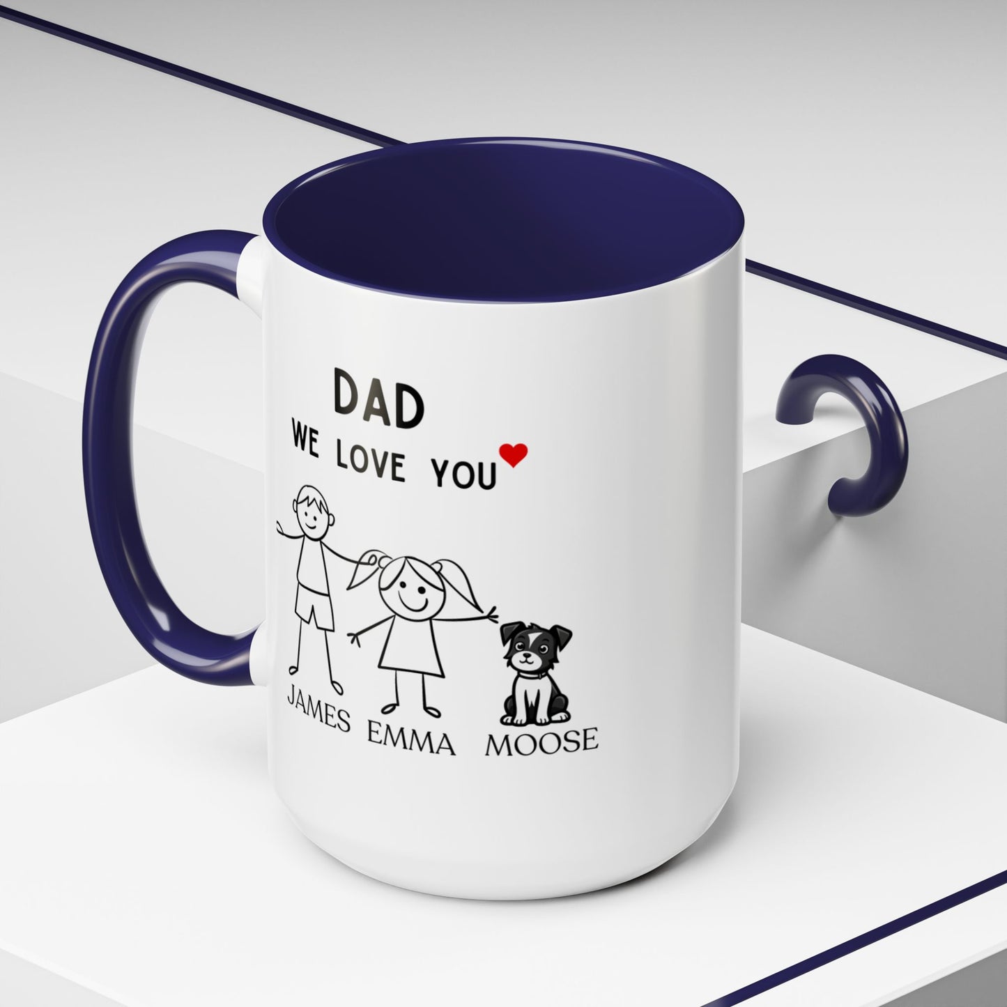 "Personalized Dad Mug - 11oz & 15oz Funny Coffee Cup Gift for Dad's Birthday, Father's Day, Christmas - Ideal Present from Daughter, Son, or Wife"