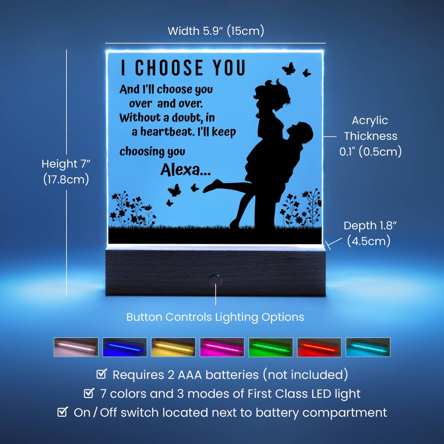 Personalized LED Acrylic Plaque – A Heartfelt Gift for Your Special Someone!