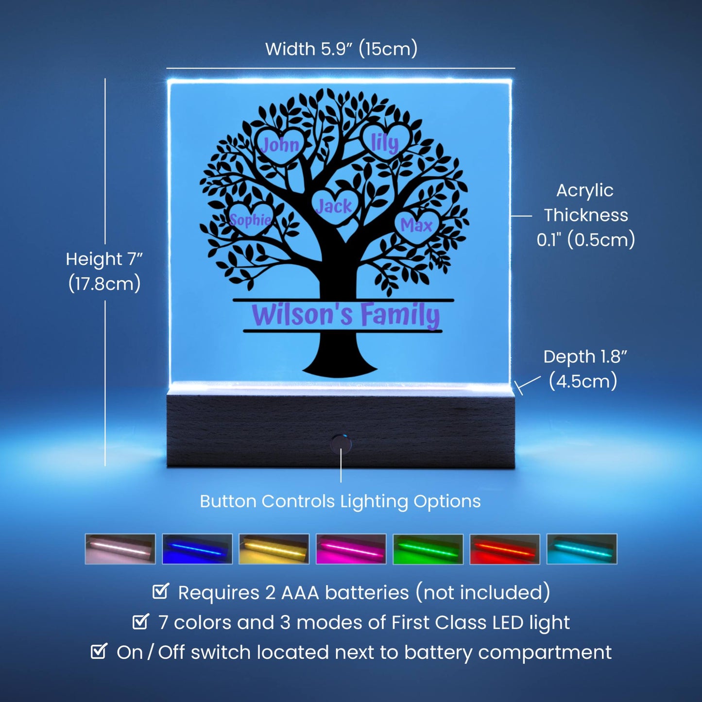 Personalized Tree Family Acrylic Plaque – A Heartwarming Gift for Your Loved Ones!