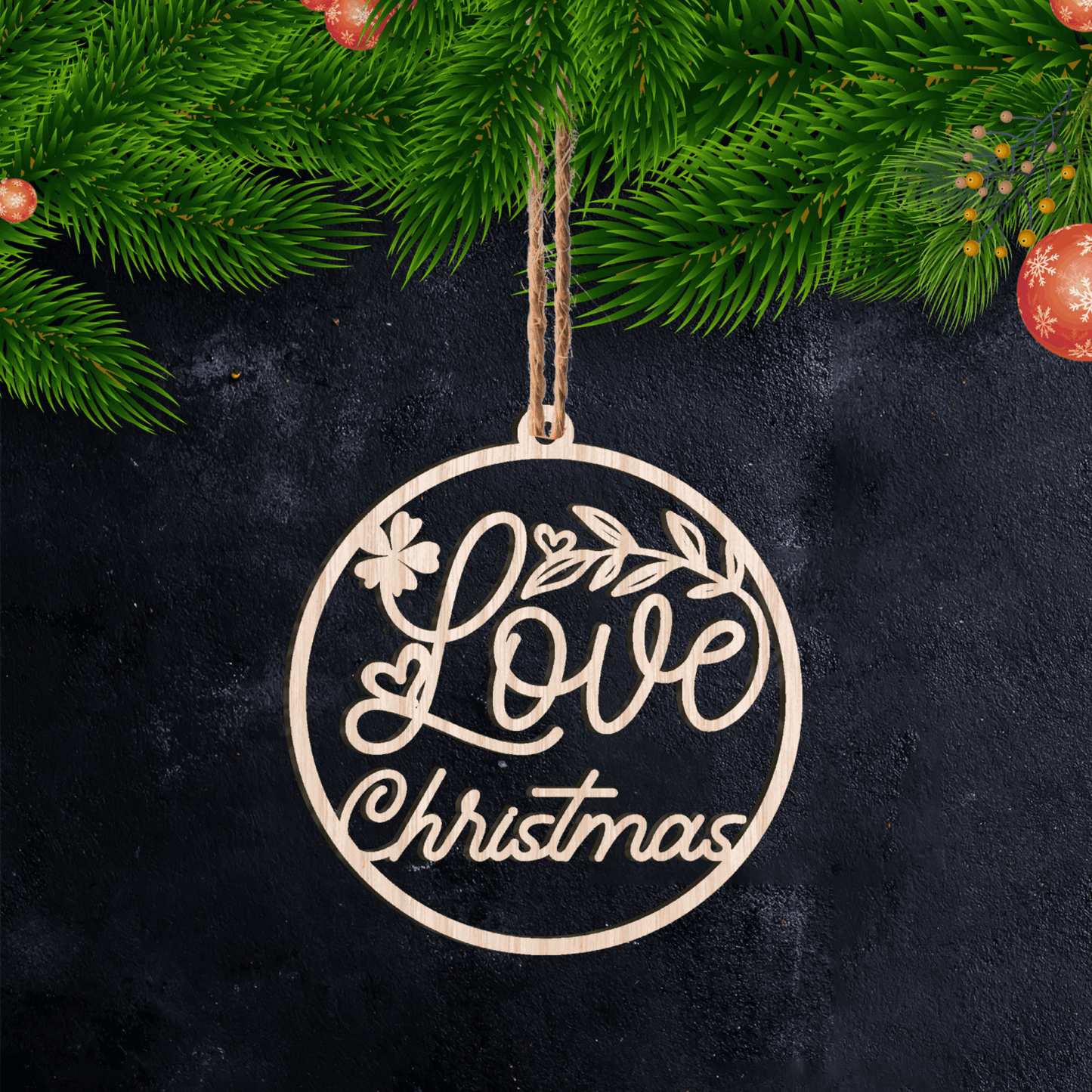 🎁 Gift Lora – Become even more beautiful with our custom wood ornaments  Love Christmas 🌟