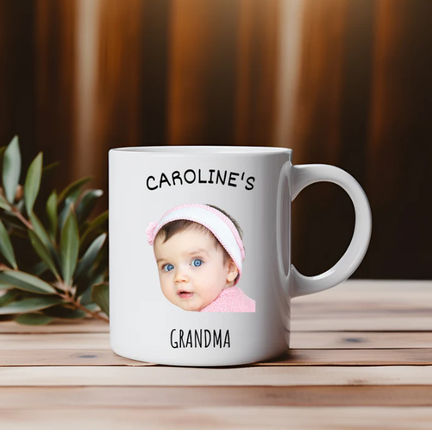 "Custom Baby Face Photo Mug 11oz & 15oz - Personalized Child Coffee Cup for Mom, Dad, Grandparents - Perfect Mother's Day & Christmas Gift"