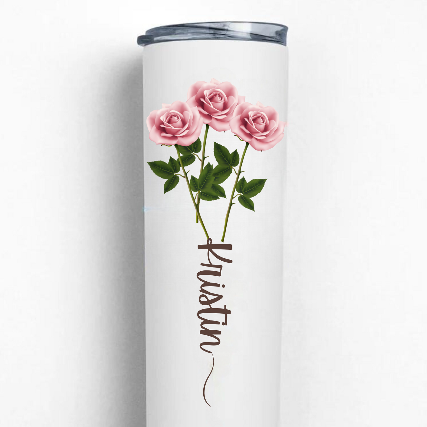 Personalized 20oz Tumbler with Name and Custom Birth Flower - Perfect Coffee Mug Gift for Her, Bridesmaids, Mother's Day, and Birthdays