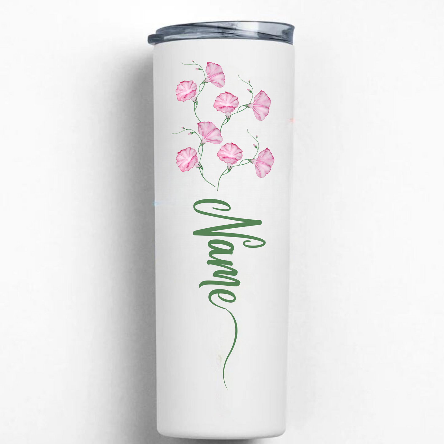 Personalized 20oz Tumbler with Name and Custom Birth Flower - Perfect Coffee Mug Gift for Her, Bridesmaids, Mother's Day, and Birthdays