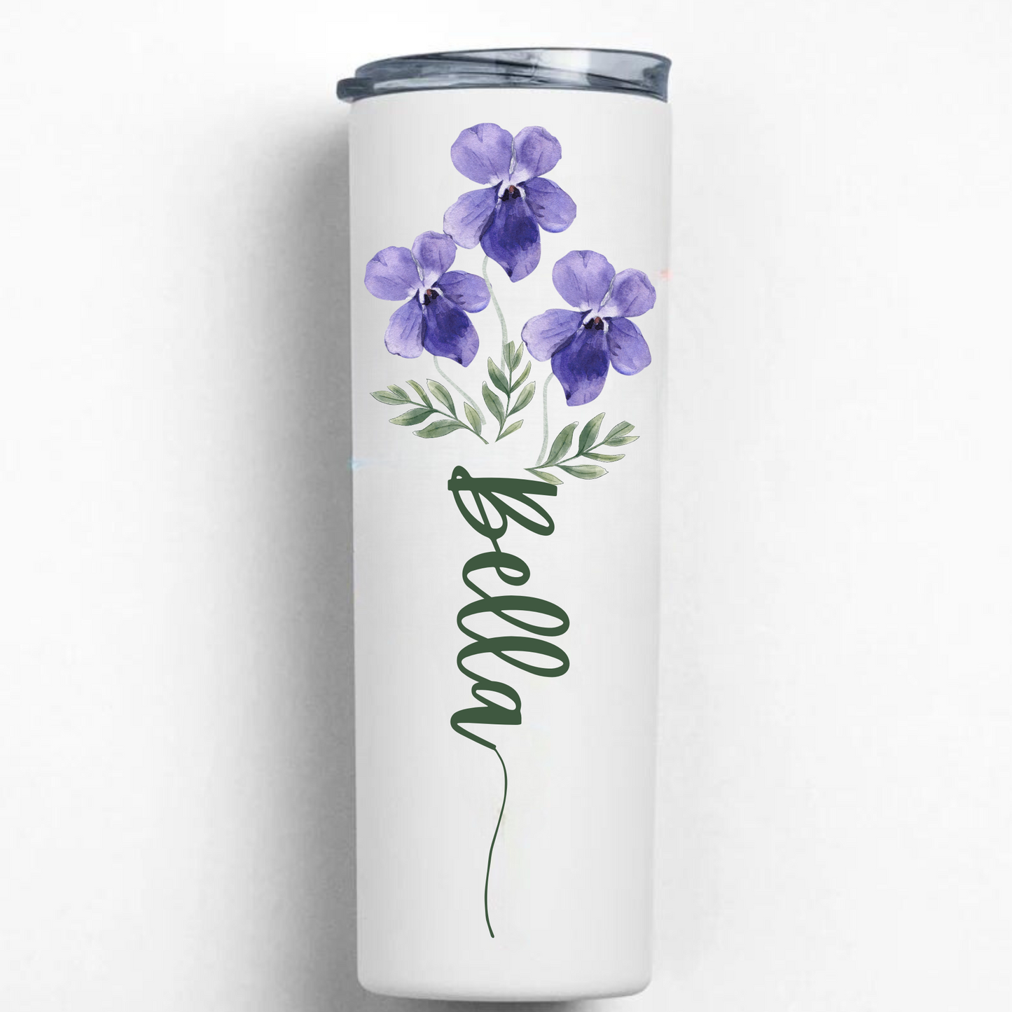 Personalized 20oz Tumbler with Name and Custom Birth Flower - Perfect Coffee Mug Gift for Her, Bridesmaids, Mother's Day, and Birthdays