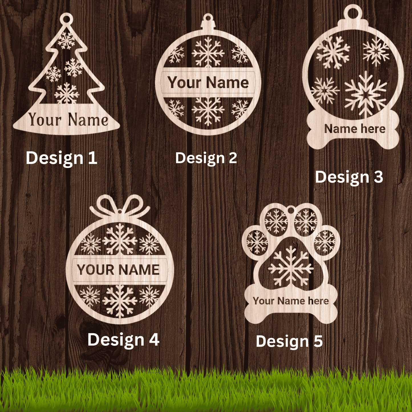 5 design Become even more beautiful with our custom wood ornaments