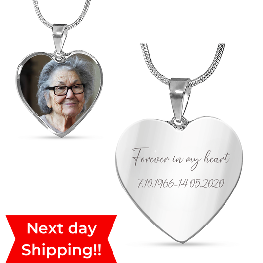 Photo Engraved Necklace Memorial Gift