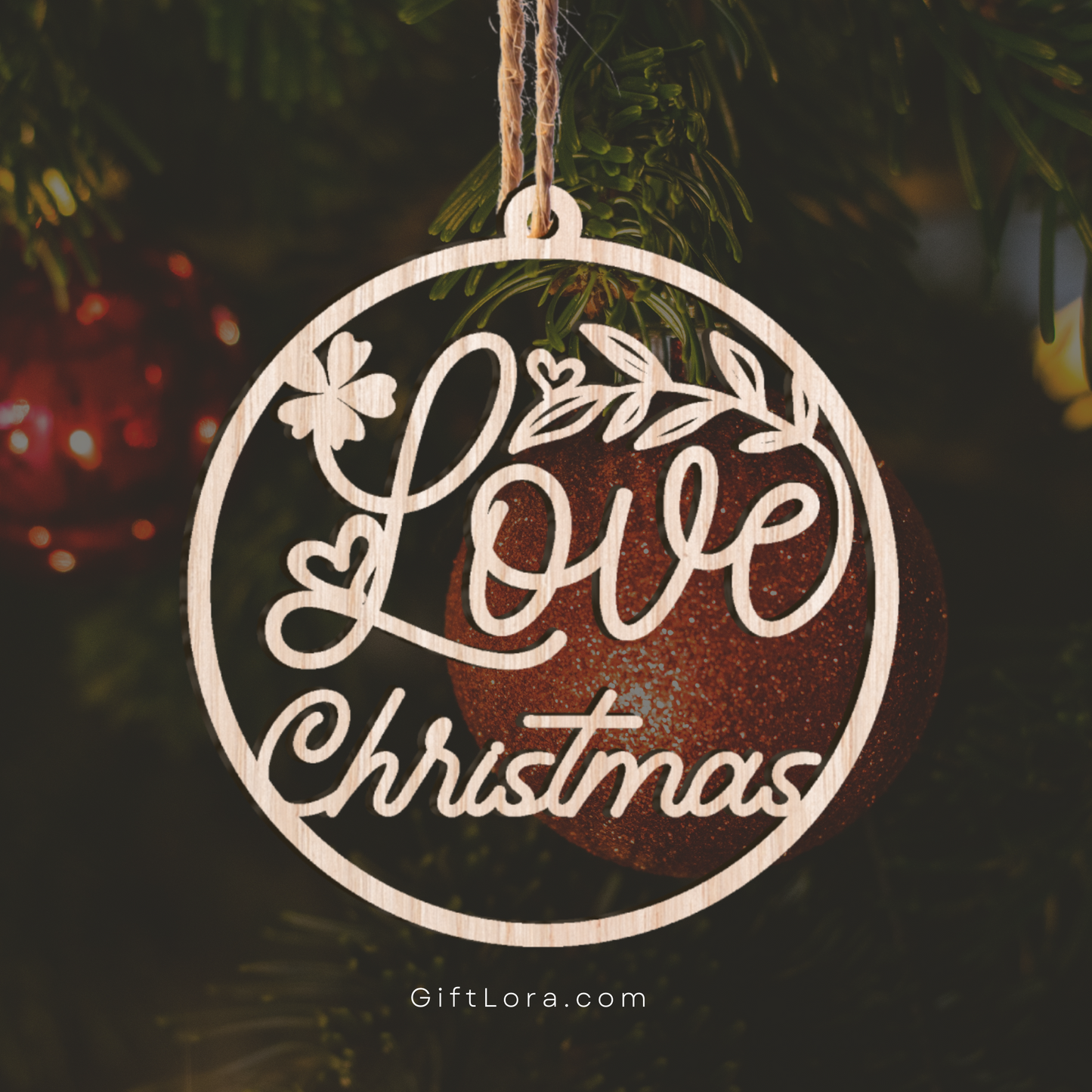 🎁 Gift Lora – Become even more beautiful with our custom wood ornaments  Love Christmas 🌟