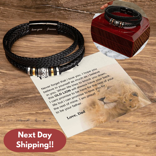 "To My Son, Proud of You - Love Dad Bracelet | Meaningful Gift for Son"