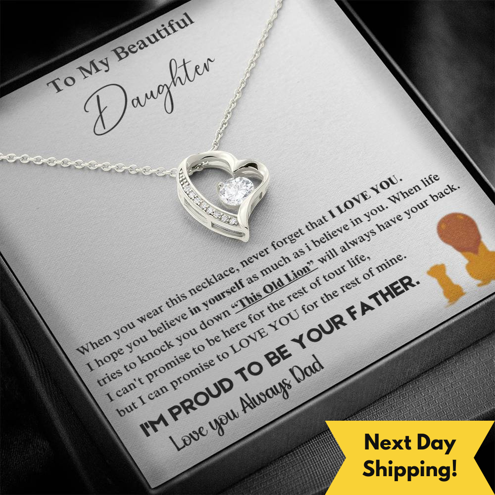 "Father to Daughter Necklace - Meaningful Christmas Gift for Daughter or Bonus Daughter"