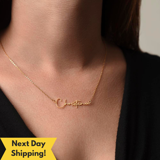 "Personalised Gold Name Necklace with Heart | Custom Name Jewelry for Birthdays, Baby Showers, and Christmas Gifts"