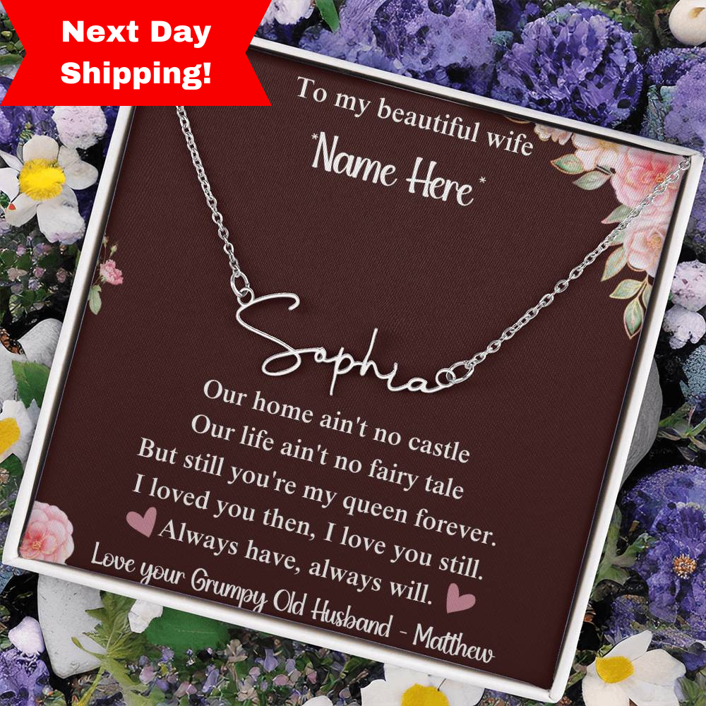 "To My Wife Necklace with Message Card: Sentimental Anniversary & Birthday Gift from Husband"