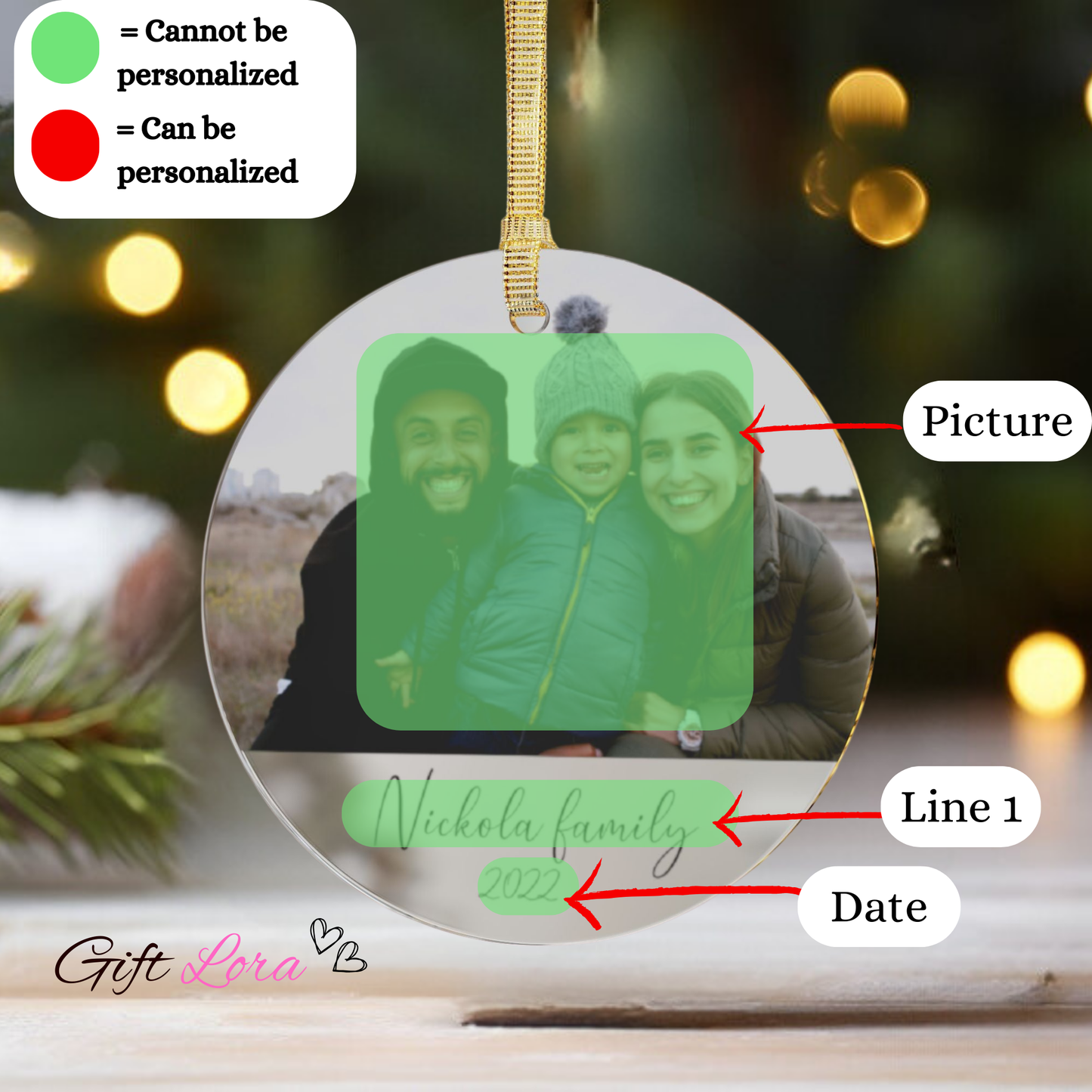 Personalized Family Picture Ornament | Unique Christmas Gift & Custom Photo Keepsake"