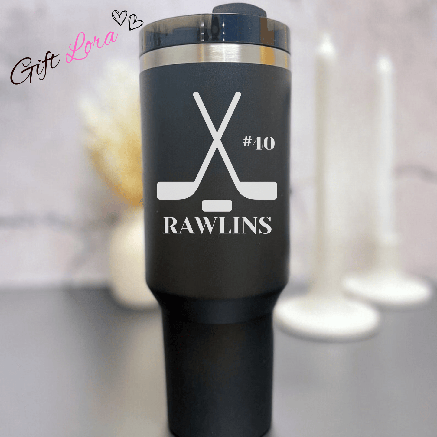 "Custom 40oz Tumbler with Name & Logo – Stainless Steel Laser Engraved Travel Mug with Lid & Straw, Bulk Order Options, Perfect Christmas Gift"