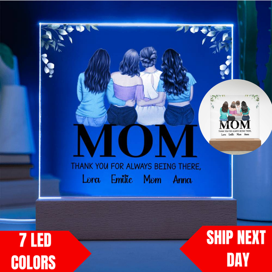 "Personalized Acrylic Square Plaque: A Unique Thank You Gift for Mom"