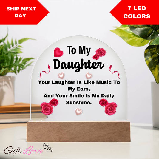 "Personalized Acrylic Keepsake Plaque for Daughter | Perfect Birthday, Graduation, and Christmas Gift with LED Night Light"