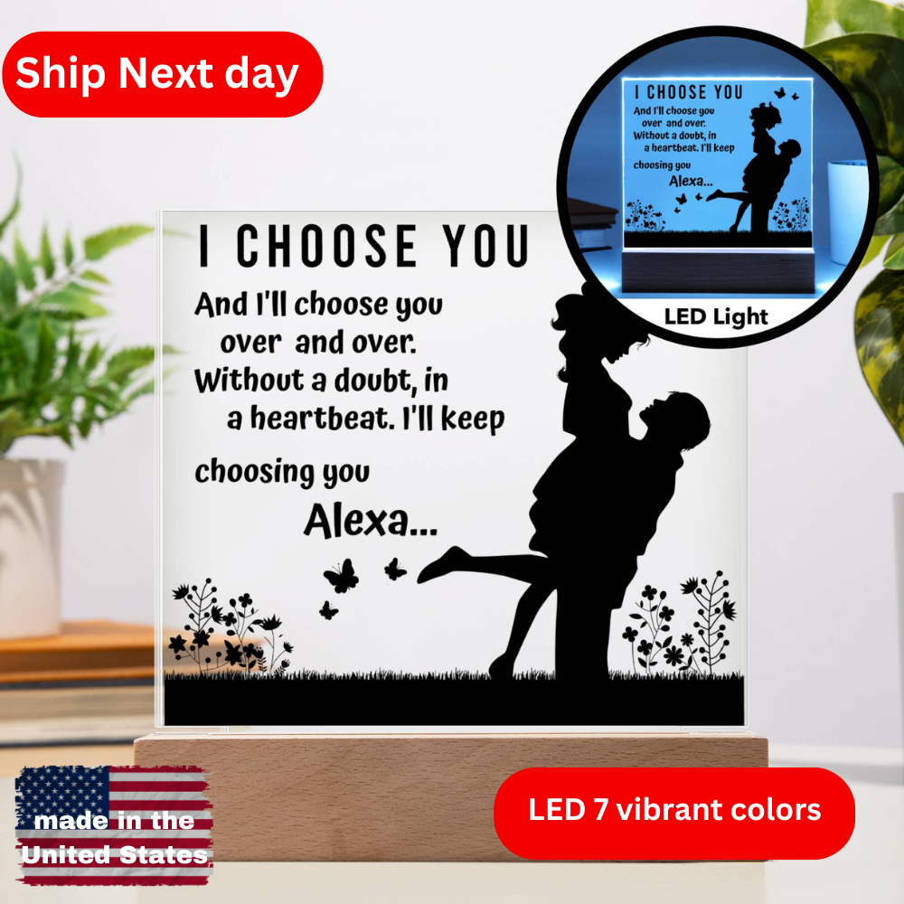 Personalized LED Acrylic Plaque – A Heartfelt Gift for Your Special Someone!