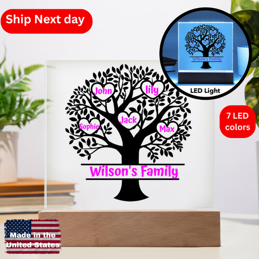 Personalized Tree Family Acrylic Plaque – A Heartwarming Gift for Your Loved Ones!