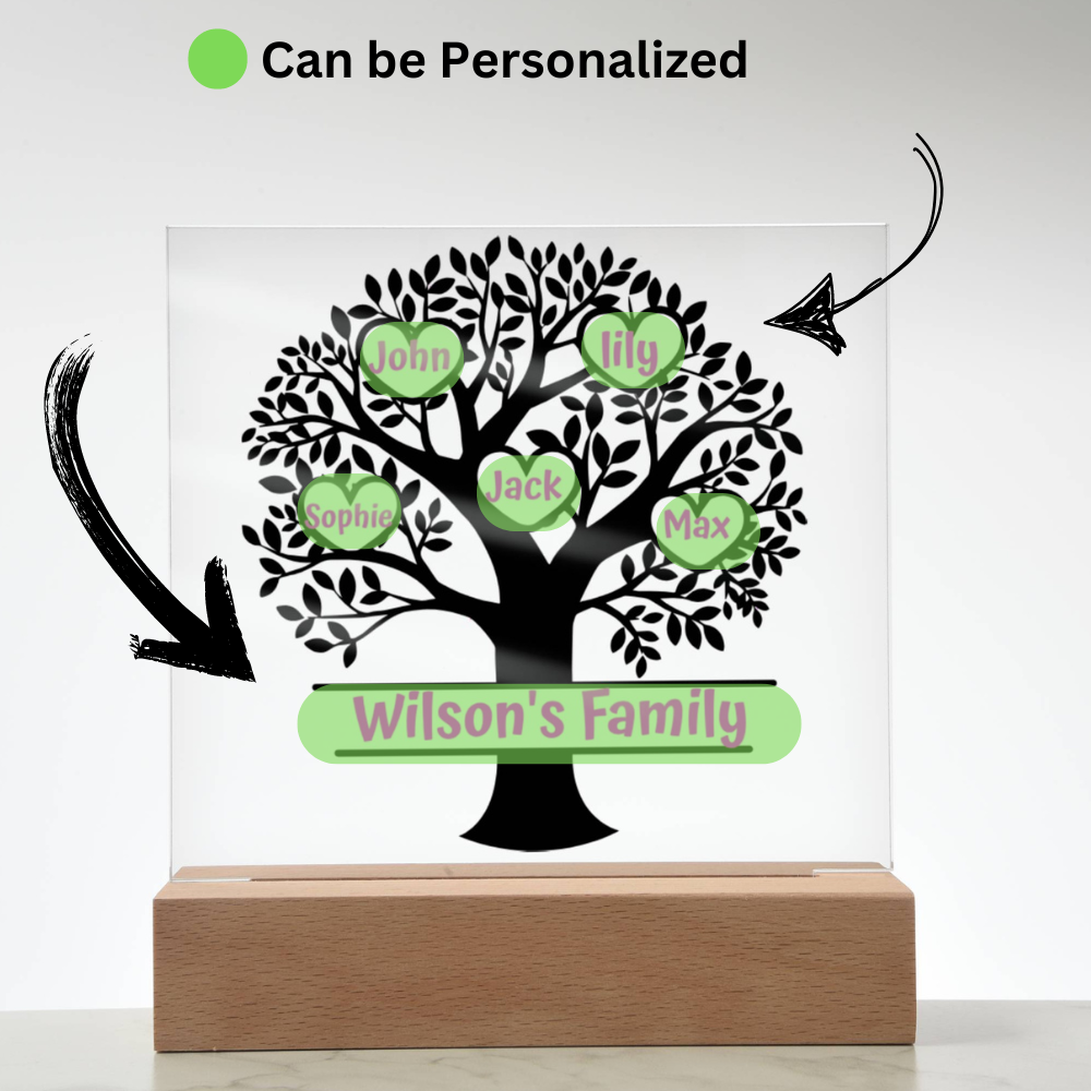 Personalized Tree Family Acrylic Plaque – A Heartwarming Gift for Your Loved Ones!