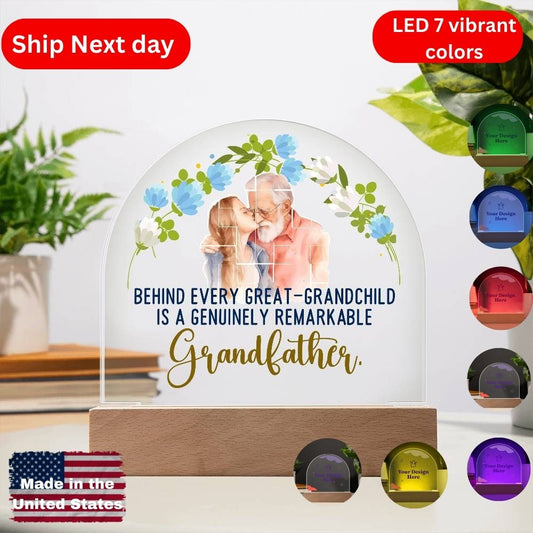 Personalized LED Acrylic Plaque – A Heartwarming Gift for Your Beloved Grandpa!