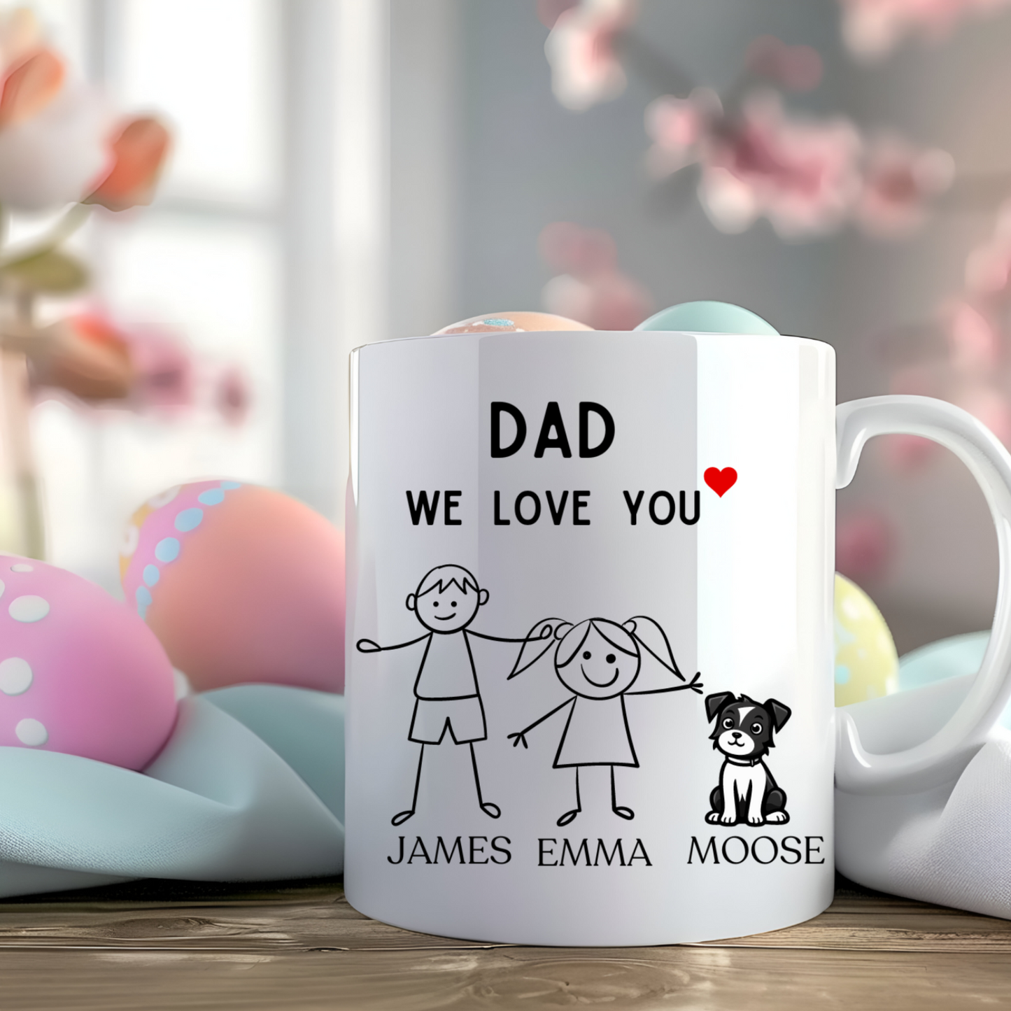 "Personalized Dad Mug - 11oz & 15oz Funny Coffee Cup Gift for Dad's Birthday, Father's Day, Christmas - Ideal Present from Daughter, Son, or Wife"