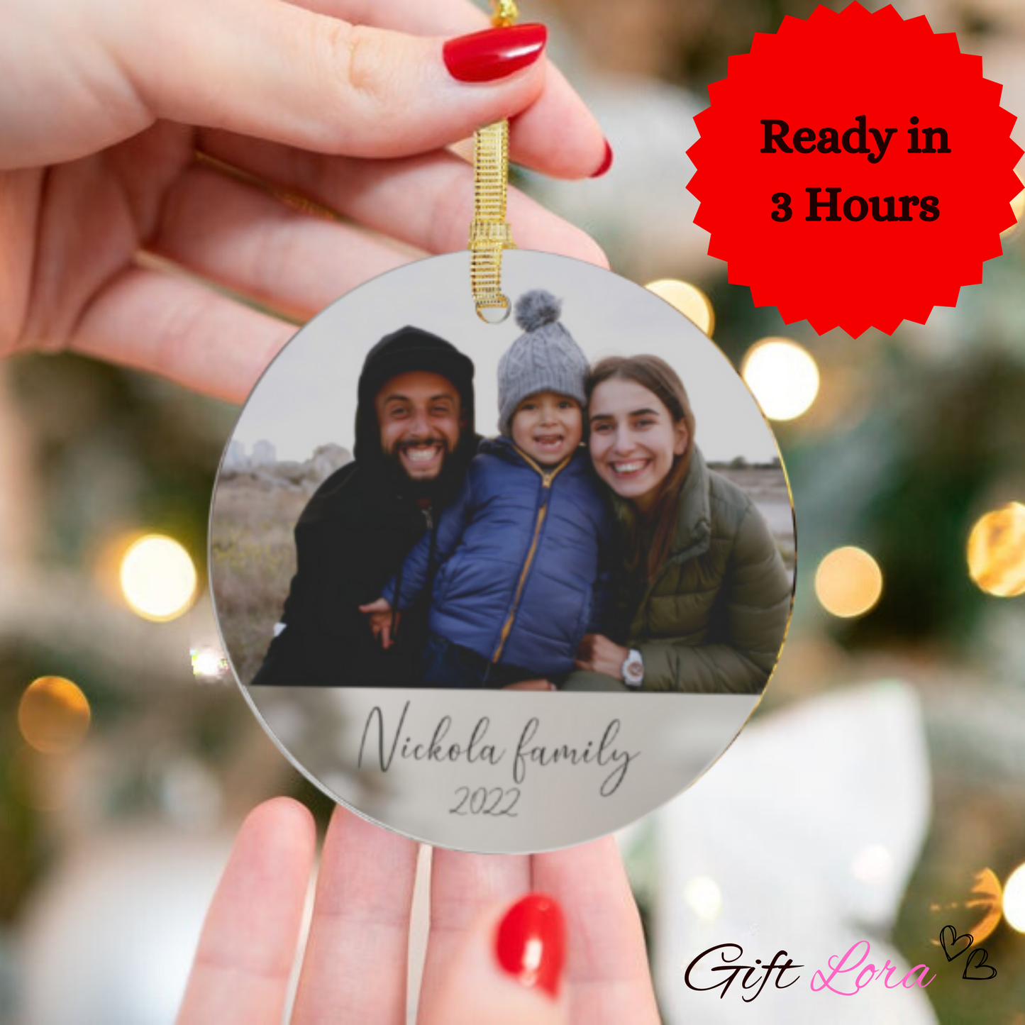 Personalized Family Picture Ornament | Unique Christmas Gift & Custom Photo Keepsake"