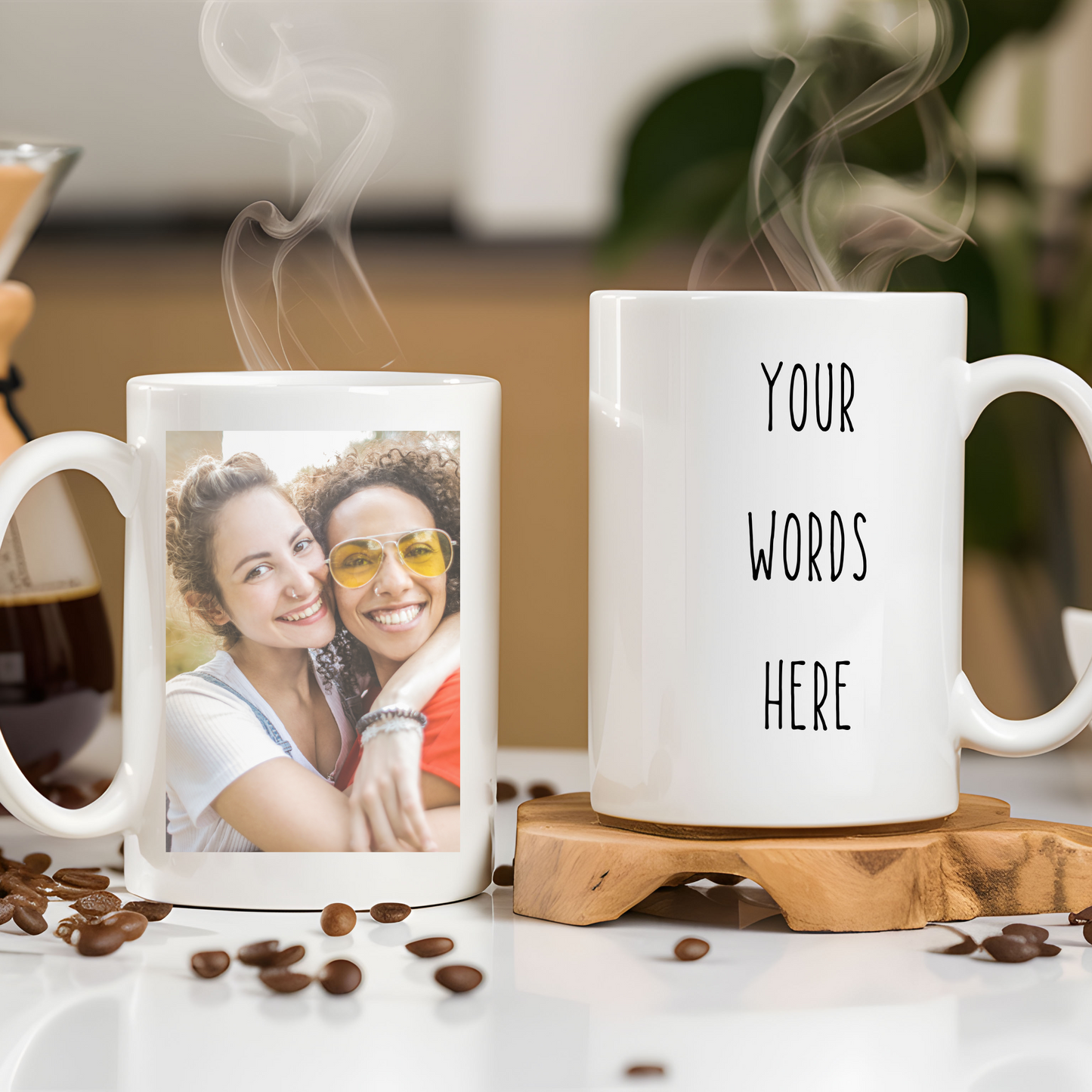 "Custom Photo Mugs for Grandma and Mom – Personalized 11oz and 15oz Coffee Cups with Photo and Text"