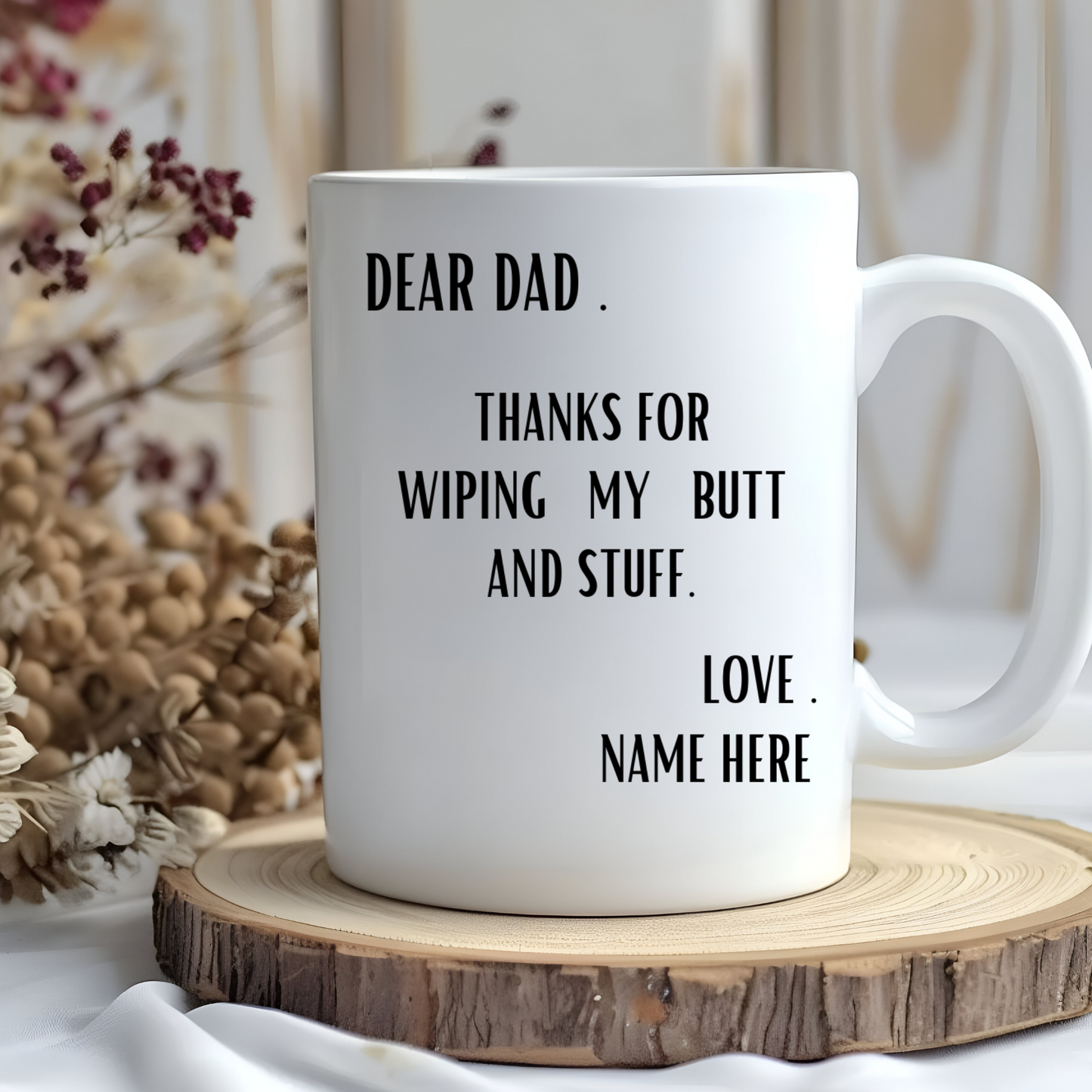 "Personalized 11oz & 15oz Dad Mugs: Custom Father's Day Gifts from Daughter, Son, Kids, Wife, Baby Girl | Gag Gift Ideas"