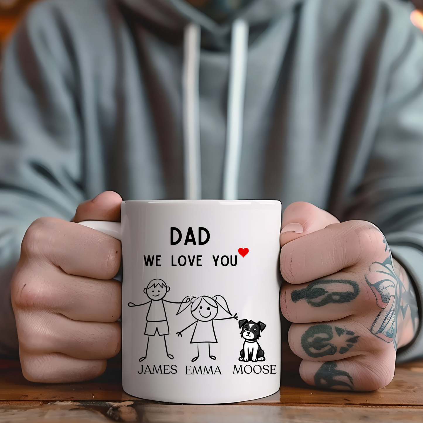 "Personalized Dad Mug - 11oz & 15oz Funny Coffee Cup Gift for Dad's Birthday, Father's Day, Christmas - Ideal Present from Daughter, Son, or Wife"