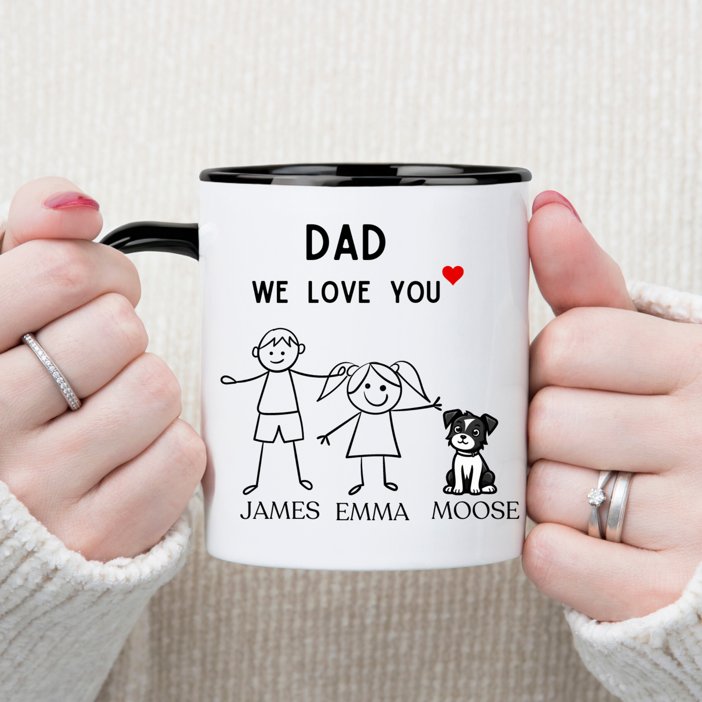 "Personalized Dad Mug - 11oz & 15oz Funny Coffee Cup Gift for Dad's Birthday, Father's Day, Christmas - Ideal Present from Daughter, Son, or Wife"