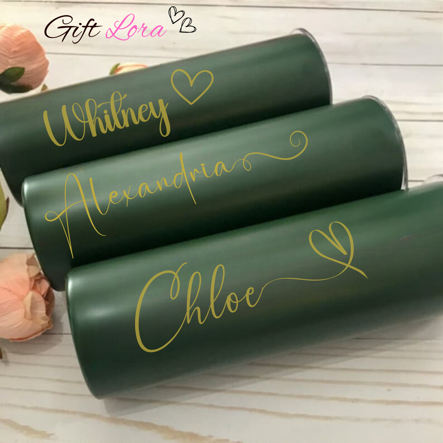 "Custom Personalized Name Tumbler – Stainless  Steel Tumbler with Straw | Girl's Trip, Bridesmaid, Wedding, Mother's Day & Birthday Gift"