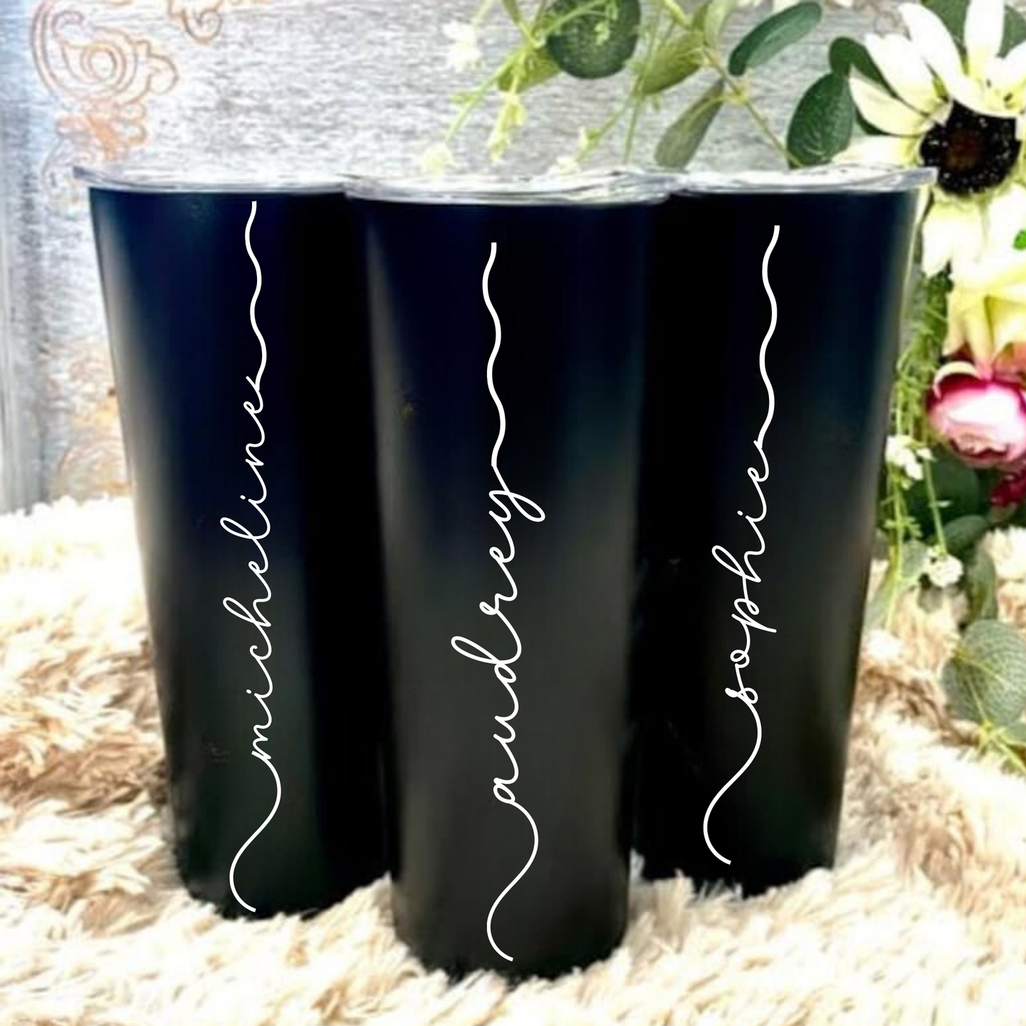 "Custom Personalized Name Tumbler – Stainless  Steel Tumbler with Straw | Girl's Trip, Bridesmaid, Wedding, Mother's Day & Birthday Gift"