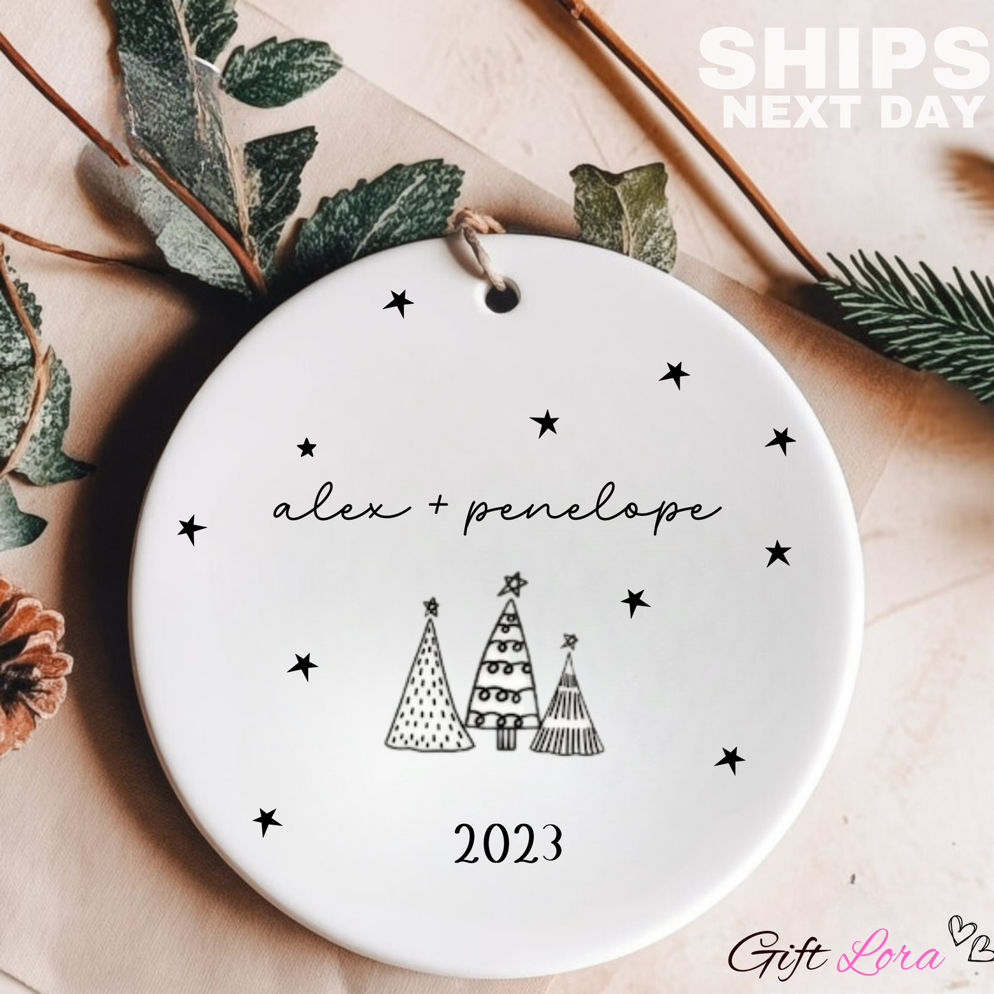 Personalized Couple Christmas Ornament: Our First Christmas Together - Unique Gift for New Couples"