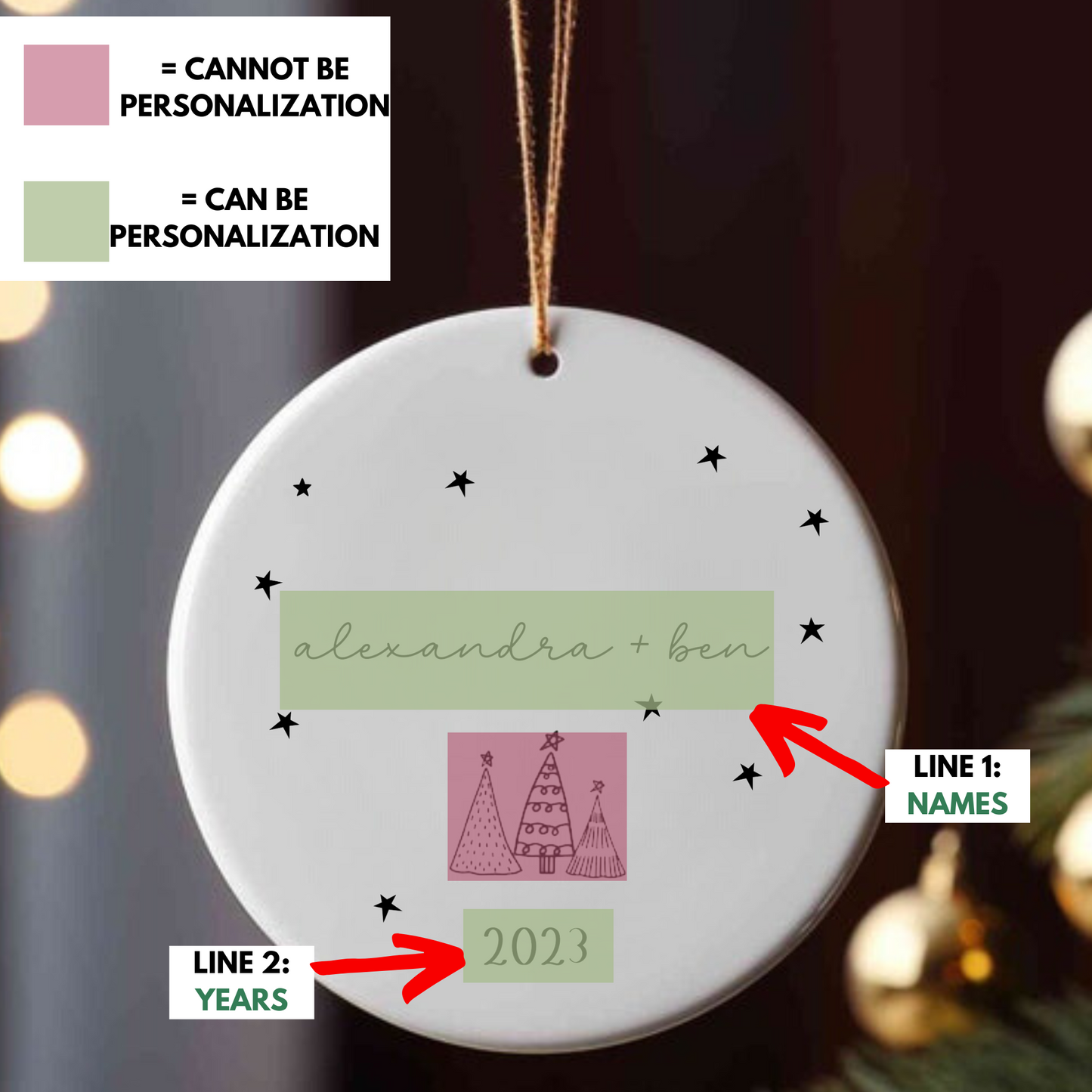 Personalized Couple Christmas Ornament: Our First Christmas Together - Unique Gift for New Couples"