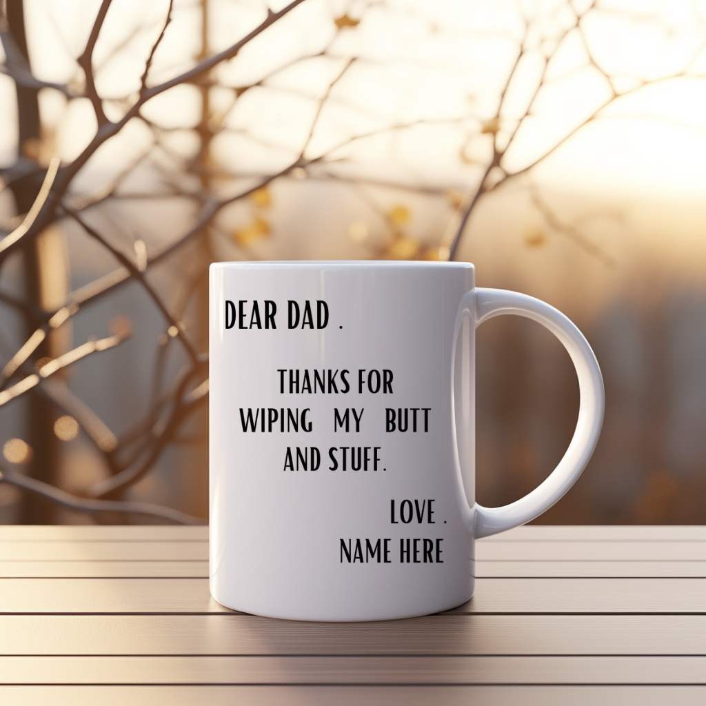 "Personalized 11oz & 15oz Dad Mugs: Custom Father's Day Gifts from Daughter, Son, Kids, Wife, Baby Girl | Gag Gift Ideas"