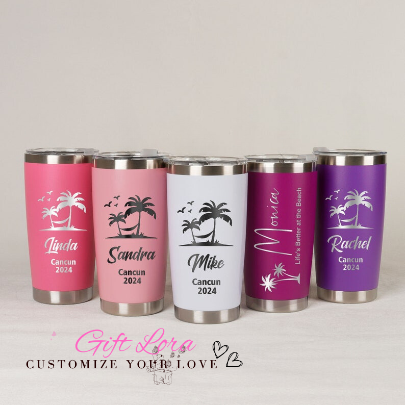 Personalized Laser Engraved Stainless Steel Tumblers - Perfect for Bridesmaids & More