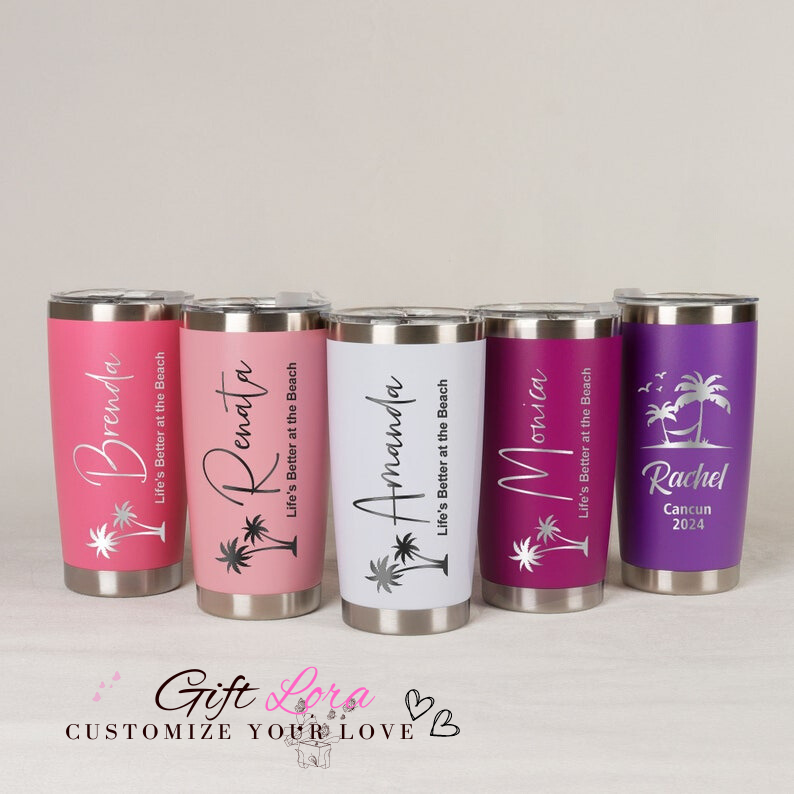 Personalized Laser Engraved Stainless Steel Tumblers - Perfect for Bridesmaids & More