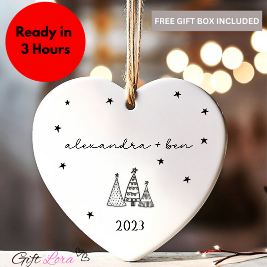 Personalized Couple Christmas Ornament: Our First Christmas Together - Unique Gift for New Couples"